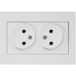 Двойная розетка белая встраиваемывая 16A 220V rita Mutlusan