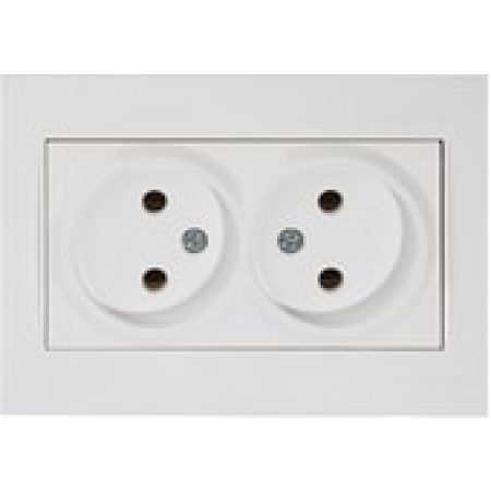 Priză dublă albă incorporabilă 16A 220V rita Mutlusan
