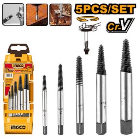 SET EXTRACTOARE PENTRU SURUBURI RUPTE 5 PIESE INGCO