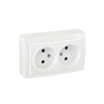 Priză dublă albă aparentă 16A IP20 220V NILSON