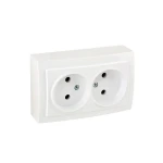 Priză dublă albă aparentă 16A IP20 220V NILSON