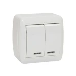 Întrerupător dublu aparent cu iluminare 10A IP44 220V Elmos