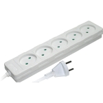 Удлинитель с 5 розетками с защитой белый 3m 10A 2х1.00mm² 220V Enext