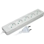Удлинитель с 5 розетками с защитой белый 3m 10A 2х1.00mm² 220V Enext