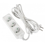 Prelungitor cu 3 prize cu protecție alb 3m 16A 2х0,75mm² 220V Enext