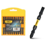 SET DE 10 BITI DE SURUBELNITA CU IMPACT+CAP DUBLU PH2X65MM DELI