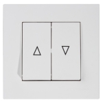 Выключатель двухклавишный для жалюзи белый 10A 220V rita Mutlusan