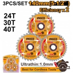 SET DISCURI PENTRU LEMN 140MM 3BUC INGCO