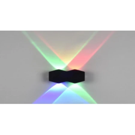 Фасадный фонарь 4В РГБ черный 110x80x35 mm 220V металл ИП65 LUMINA LED