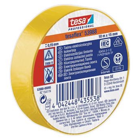 Bandă izolantă galbena 20m*19mm Tesa