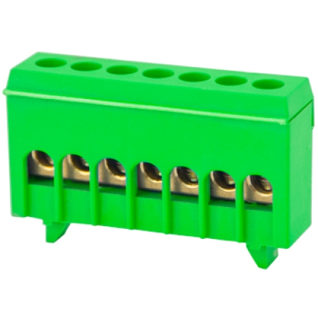 Нулевая шина изолированная зеленый 7P