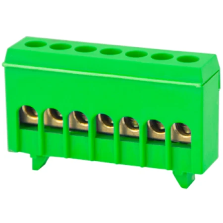 Șină zero izolată verde 7P