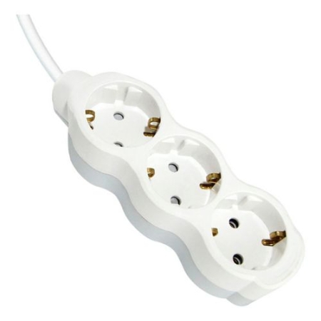 Удлинитель с 3 розетками белый-Серый 5m 220V 16A 3х1.0 мм² 220V TDM
