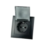 Розетка с крышкой с заземлением графитовый встраиваемывая 16A ИП20 220V rosa Злмос