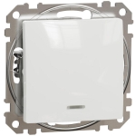 Выключатель одноклавишный встраиваемый с подсветкой белый ИП20 220V sedna New Schneider