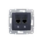 Priză de date dublă RJ45 neagră incorporabilă CAT5E IP20 220V rita Mutlusan