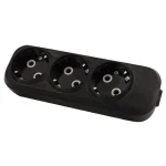 Bloc cu 3 prize cu împământare negru 16A TDM