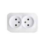 Двойная розетка белая накладная 16A ИП44 220V Злмос