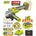 POLIZOR UNGHIUILAR 115MM CU ACUM 20V/2X4AH 1150W DYLLU