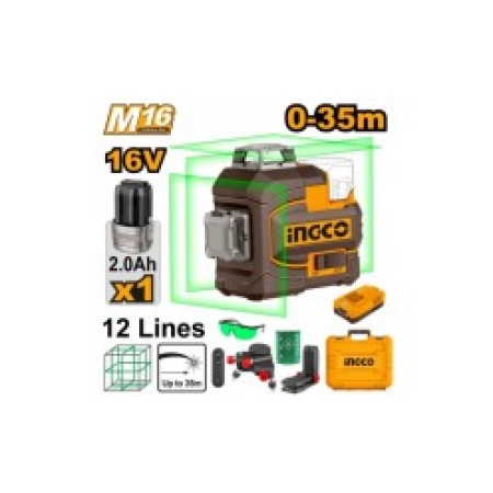 NIVELA LASER MULTI-LINIE 0-35MM VERDE INGCO