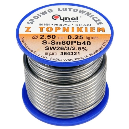 SIRMA DE SUDURA SN60PB40 2.5 mm/250G TOYA