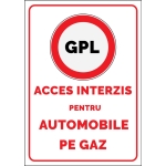 Autocolant A3 acces interzis pentru automobile pe gaz