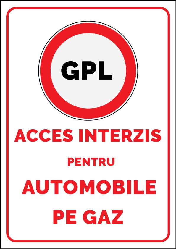 Autocolant A3 acces interzis pentru automobile pe gaz Autocolant A3 acces interzis pentru automobile pe gaz