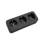 Блок с 3 розетками с заземлением черный 16A Viko