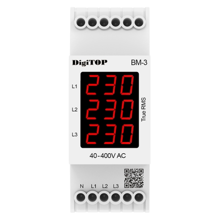 VOLTMETRU TRIFAZAT CU ECRAN DIGITAL 40-400V BM-3 DIGITOP