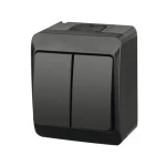 Întrerupător dublu aparent gri 10A IP54 220V Timex