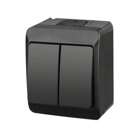 Întrerupător dublu aparent gri 10A IP54 220V Timex