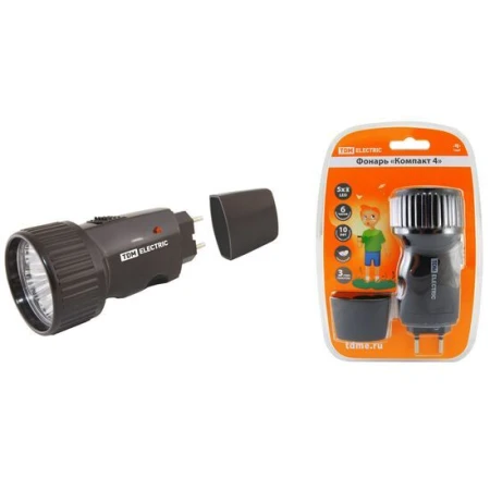 фонарик 5000K черная пластик TDM