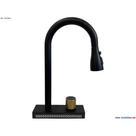 Смеситель для кухни с душем черный SanDonna