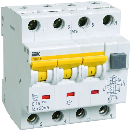 Диференциальный автоматический выключатель 10216 4P ИEK