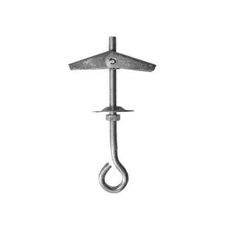 Дюбель бабочка для гипсокартона с полукруглым крючком M4x100 mm металл Lider