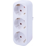 Adaptor cu 3 prize cu împământare alb 220V 2P+PE 16A 220V Enext