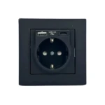 Розетка встраиваемывая с USB и Type C черная 220V 16A ИП20 220V rita Mutlusan