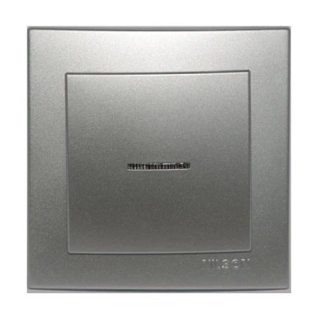 Выключатель одноклавишный с подсветкой встраиваемый серебро 220V 10A ИП20 220V NILSON