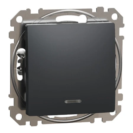 Întrerupător unitar incorporabil cu iluminare antracit 10A IP20 220V sedna New Schneider
