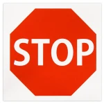 Autocolant 20x20mm stop