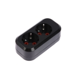 Блок с 2 розетками с заземлением черный 16A TDM