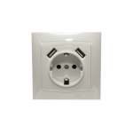 Priză cu 2 USB albă incorporabilă 16A IP20 220V Elmos