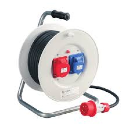 Prelungitor pe tambur cu împământare negru/Alb 20m 16A ELETTROCANALI