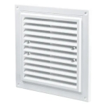 Вентиляционная решетка с сеткой белый пластик 250x180mm Ventika