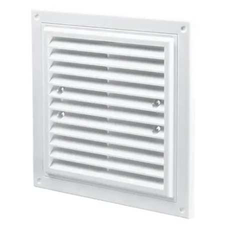 Вентиляционная решетка с сеткой белый пластик 250x180mm Ventika