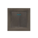 Выключатель двухклавишный встраиваемый с подсветкой графитовый 10A ИП20 220V rosa Злмос