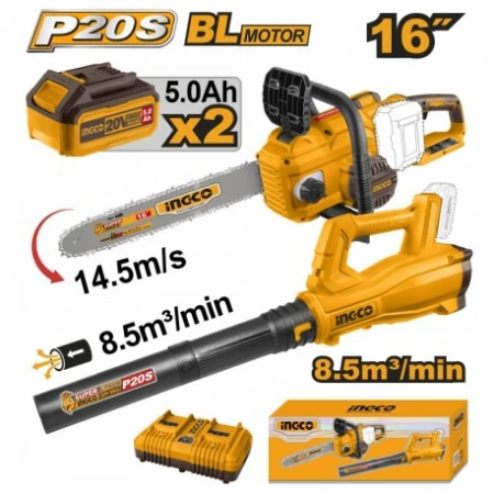 FERESTRAU PE LANT CU ACUMULATOR+SUFLANTA DE FRUNZE INGCO