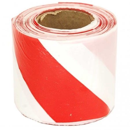 Bandă de avertizare alb-Roșu 75mm x 100m