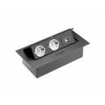 Встраиваемая розетка 1 розетка + 1usb антрацит