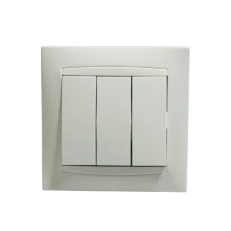 Întrerupător triplu incorporabil alb 10A IP20 220V jasmin Elmos